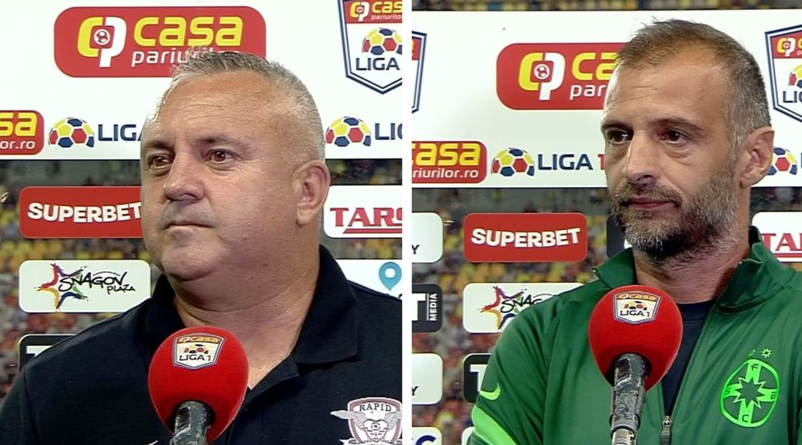 VIDEO | Rapid - FCSB, cel mai important meci din cariera antrenorilor Mihai Iosif şi Dinu Todoran. Ambii au pregătit o tactică ofensivă