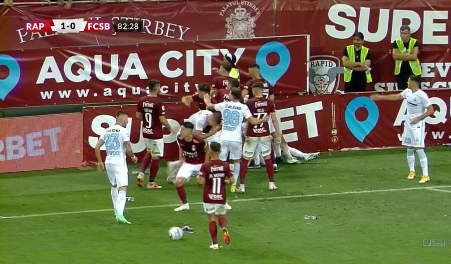 VIDEO | Momente de K1 spre finalul partidei Rapid - FCSB! Sefer şi Şerban au fost eliminaţi