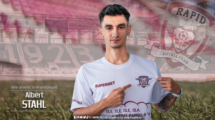 OFICIAL | Rapid l-a transferat pe Albert Stahl. Mijlocaşul a fost curtat de U Craiova în această vară