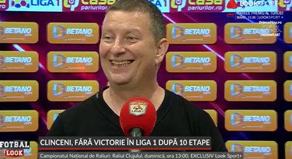 VIDEO | Chirilă, binedispus la interviul de după înfrângerea cu FCSB: "Titlul de azi e următorul: Clinceniul a murit frumos!"