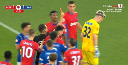 VIDEO | Moment tensionat în FCSB – Farul! Târnovanu, eliminat după ce s-a contrat cu arbitrul George Găman