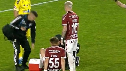 VIDEO | Ghinion pentru Rapid! Rareş Pop a ieşit accidentat după ce a marcat în prima repriză