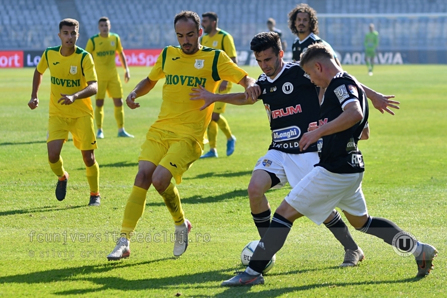 CS Mioveni - U Cluj 0-1, în direct la Look Sport+. Negrean deschide scorul