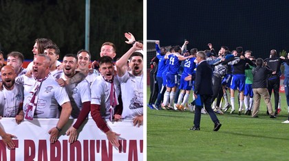 VIDEO | Hora bucuriei, şampanie şi artificii la Buftea, după ce Rapid şi Craiova au promovat în Liga 1