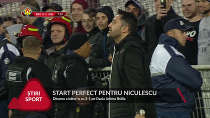 VIDEO | START PERFECT PENTRU NICULESCU. Dinamo continuă în Cupa României după 3-1 cu Dacia Unirea Brăila