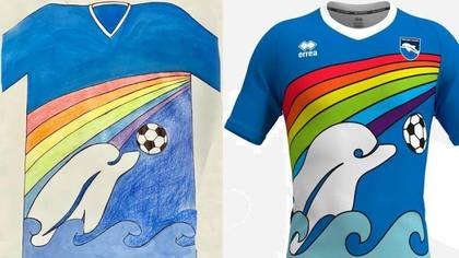 FOTO | Un copil de 6 ani a realizat designul tricourilor echipei Pescara pentru următorul sezon