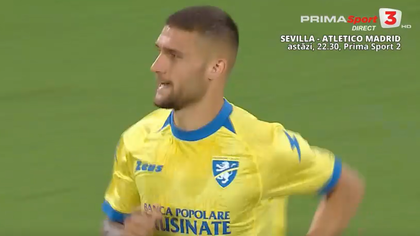 VIDEO | Daniel Bîrligea a debutat la Frosinone chiar împotriva lui Radu Drăguşin