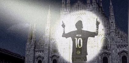 VIDEO | Imaginea lui Messi cu tricoul lui Inter, proiectată pe Domul din Milano 