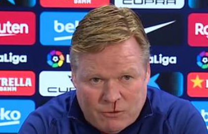 VIDEO | Conferinţa de presă a lui Ronald Koeman, întreruptă după ce tehnicianului a început să-i curgă sânge din nas 