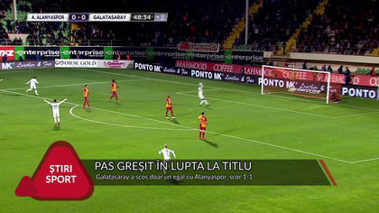 VIDEO | GALATASARAY, PAS GREŞIT ÎN LUPTA LA TITLU. A REMIZAT CU LOCUL 10 DIN TURCIA