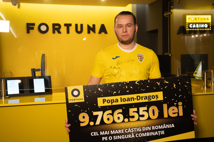 Fortuna a plătit cel mai mare câştig la pariuri, din România: aproape 2 miloane de euro cu 30 de lei jucaţi
