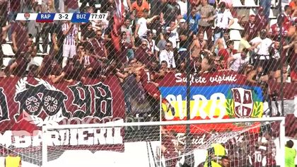 VIDEO | RAPID A ÎNVINS SCM BUZĂU ÎN DERBY-UL LIGII SECUNDE. GIULEŞTENII SUNT DESPĂRŢIŢI DOAR DE GOLAVERAJ DE LOCUL 2