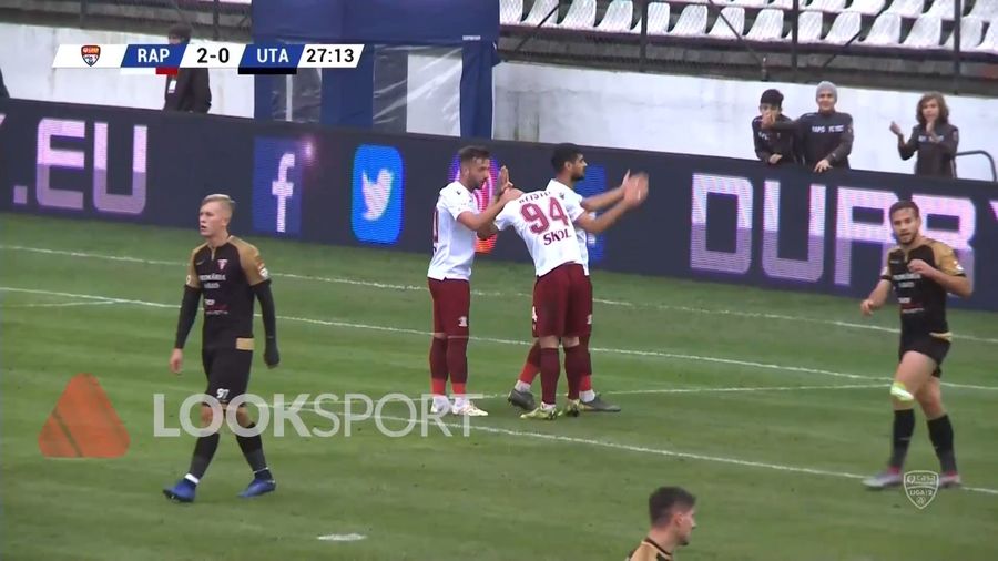 VIDEO | RAPID CÂŞTIGĂ DERBY-UL CU UTA ŞI VISEAZĂ FRUMOS LA LIGA 1. GIULEŞTENII AU URCAT PE 3, ARADUL RĂMÂNE LIDER