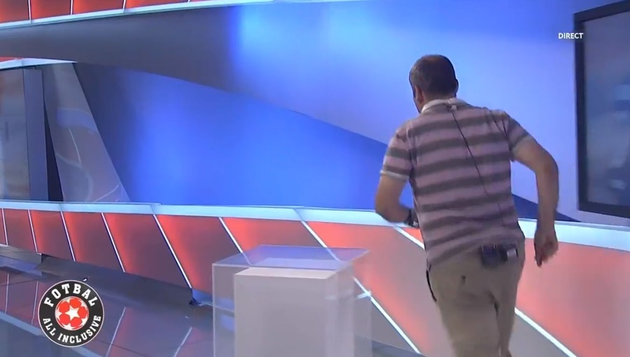 VIDEO fabulos | "Maratonistul" Radu Banciu! Motivul pentru care a dat 30 de ture de studio, în direct la Fotbal All Inclusive