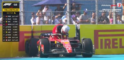 VIDEO | Ieşirea în decor a lui Leclerc a dat peste cap calificările de la Miami. Perez, în pole. Verstappen a terminat abia pe 9