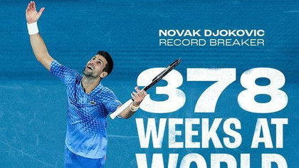 Novak Djokovic a setat un nou record. A depăşit recordul lui Steffi Graf de săptămâni petrecute pe locul 1 mondial