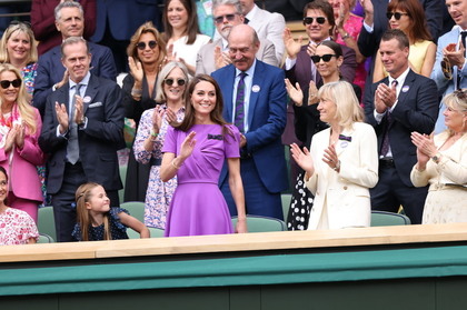 Prinţesa de Wales, ovaţionată în picioare de public la finala masculină de la Wimbledon 