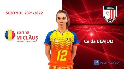 Componenta echipei naţionale de volei, Sorina Miclăuş, transferată de Volei Alba Blaj