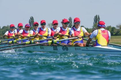 Echipajul feminin de 8+1 al României, medalie de aur la CE de canotaj. A opta medalie pentru România, a cincea de aur
