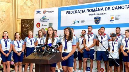 Lotul de canotaj al Romaniei, multiplu medaliat la CE de la Munchen, a revenit in tara