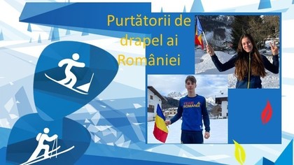 Kata Mandel şi Tudor Zaharia Dobre au fost purtătorii drapelului României la ceremonia de închidere a FOTE Friuli Veneţia Giulia 2023