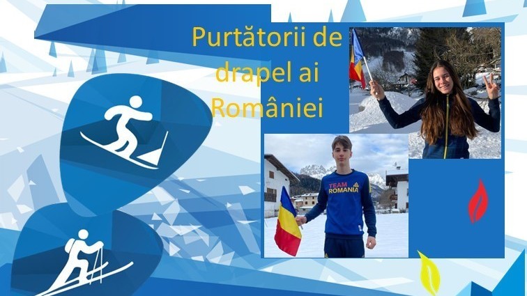 Kata Mandel şi Tudor Zaharia Dobre au fost purtătorii drapelului României la ceremonia de închidere a FOTE Friuli Veneţia Giulia 2023