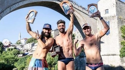 Cătălin Preda, locul 2 la Red Bull Cliff Diving World Series, etapa de la Mostar