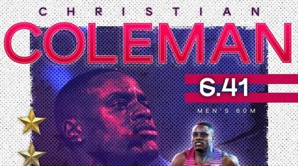 Sportivul american Christian Coleman, campion mondial la 60 metri în sală