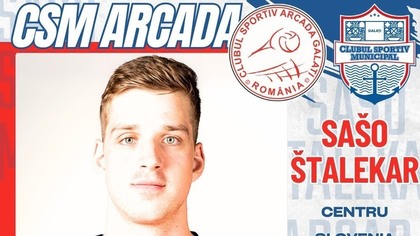 Jucător de 2.14 metri înălţime, din naţionala Sloveniei, transferat de Arcada Galaţi