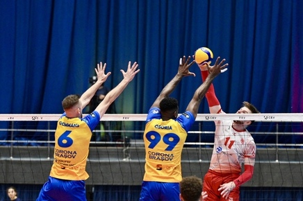 Volei masculin: Dinamo Bucureşti, victorie cu Lokomotiv Plovdiv în 16-le CEV Cup; Corona Braşov, eşec în Elveţia