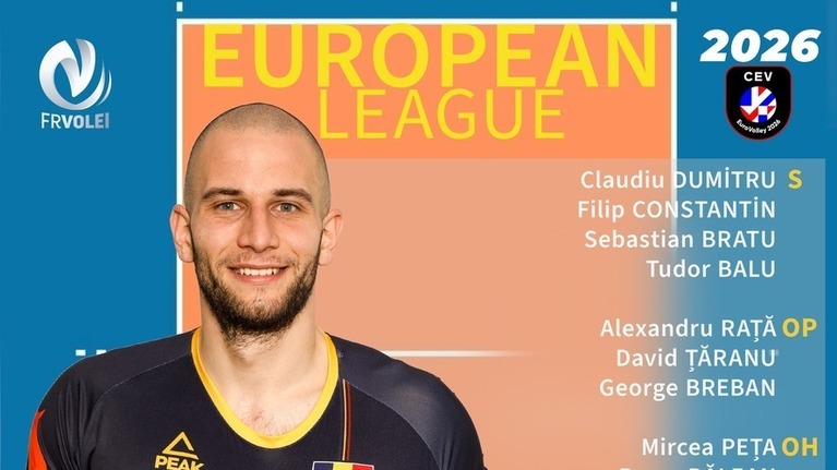 Naţionala de volei se reuneşte cu 19 jucători, pentru pregătirea şi participarea la turneele European League