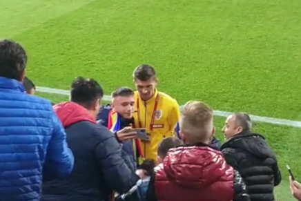 Florin Tănase, singurul jucător care a stat la discuţii cu fanii, înainte de meciul cu Andorra