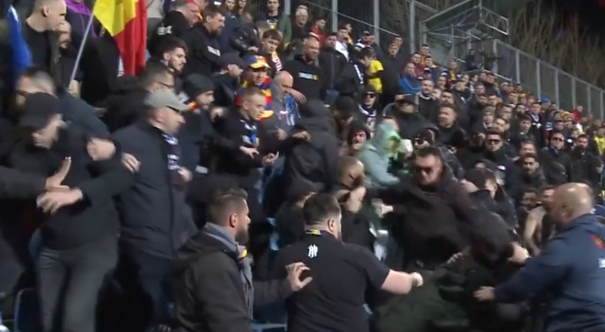 VIDEO ǀ Ce riscă România după meciul cu Andorra, după ce fanii s-au bătut între ei 