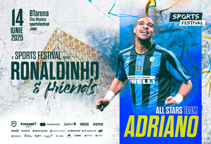 „Împăratul” Adriano vine la Sports Festival, în meciul spectacol Ronaldinho & Friends