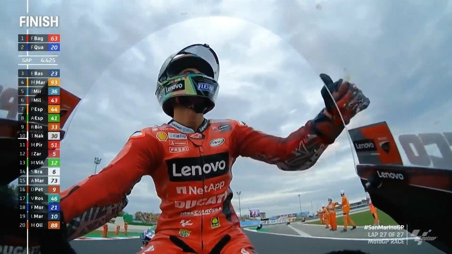 Francesco Bagnaia, a doua victorie consecutivă în MotoGP. Quartararo păstrează un avans solid la general