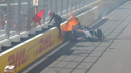 Accident teribil pe Madring înainte de startul weekendului de F1. Un pilot thailandez de Formula 2 a scăpat nevătămat din maşina sa care luase foc 