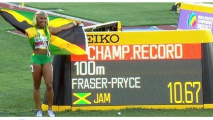 Shelly-Ann Fraser-Pryce a obţinut pentru a cincea oară titlul mondial la 100 m