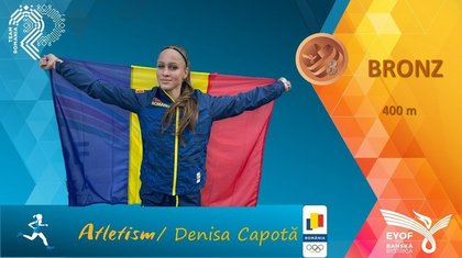 Noi veşti bune de la FOTE. Medalie de bronz la atletism, obţinută de sportiva Denisa Capotă