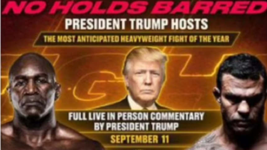 Evander Holyfield, învins fără drept de apel la revenirea în ring. Donald Trump, amfitrionul galei