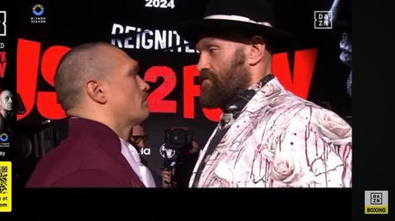 Confruntarea faţă în faţă dintre Oleksandr Usyk şi Tyson Fury, de la conferinţa de presă, a durat mai mult de 11 minute