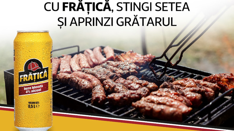 Nu e derby, dar e sărbătoare: de 1 Mai, berea Frăţică, disponibilă exclusiv în magazinele Auchan, face spectacol la grătar