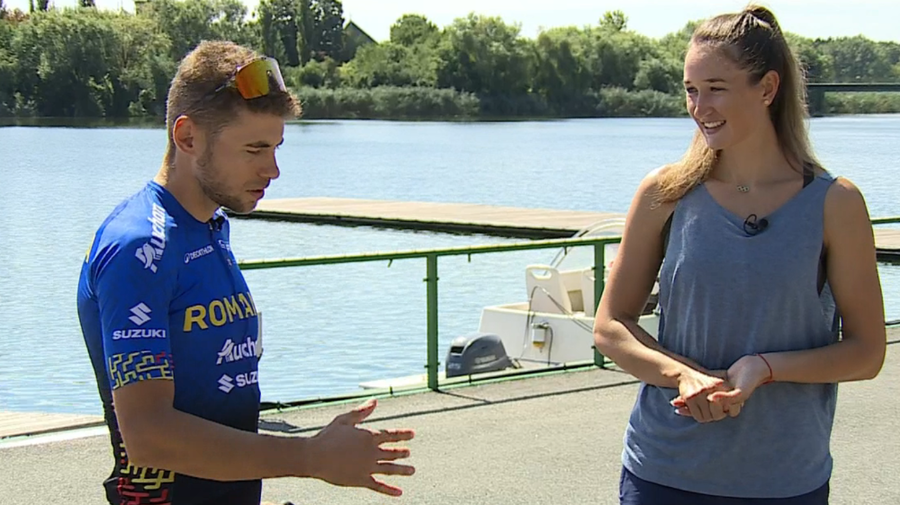 Simona Radiş a testat bicicleta unui ciclist din Turul României