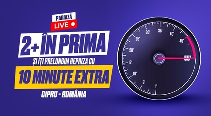 Cipru - România: Pariază LIVE 2+ în prima repriză şi ai extra-time, pe Mozzart Bet!