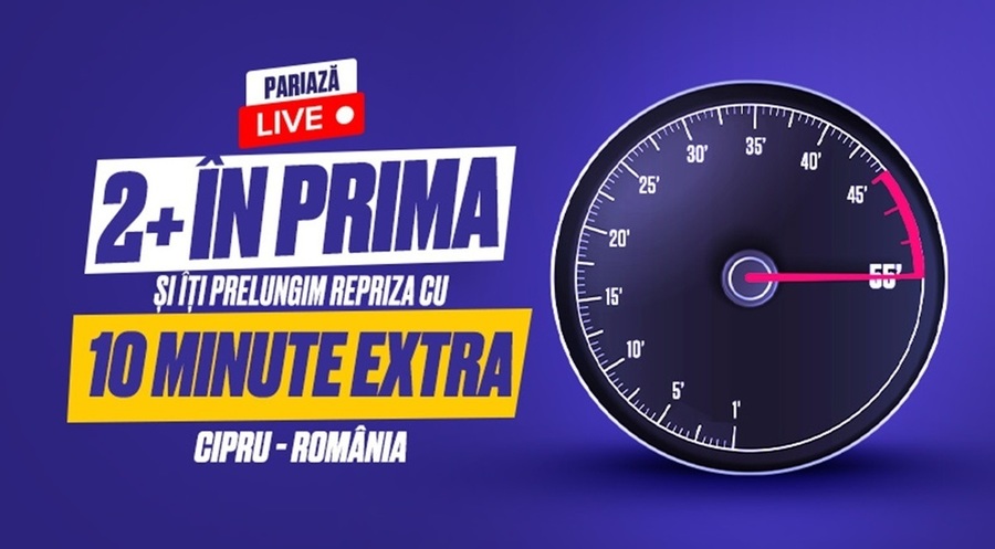 Cipru - România: Pariază LIVE 2+ în prima repriză şi ai extra-time, pe Mozzart Bet!