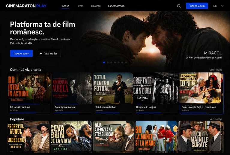Cinemaraton lansează Cinemaraton Play, platforma de streaming dedicată exclusiv filmului românesc