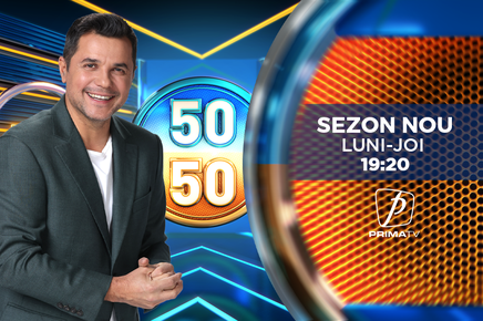 50/50 revine la Prima TV cu un nou sezon: concurenţi noi, întrebări noi şi o competiţie în care fiecare răspuns poate schimba totul