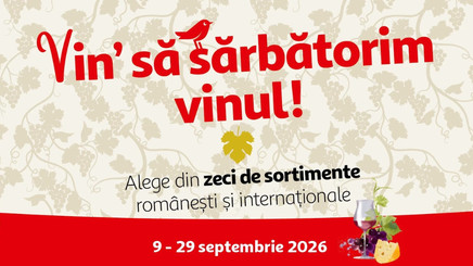 Târgul de Vinuri Auchan: selecţie variată de vinuri şi oferte speciale până pe 29 septembrie 