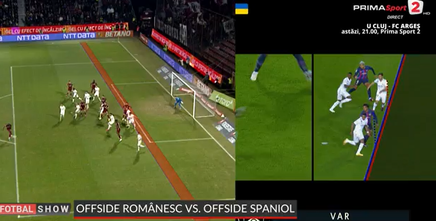 VIDEO EXCLUSIV | Diferenţe majore între VAR-ul românesc şi cel spaniol în luarea unor decizii cheie. ”După părerea mea nu a fost offside”
