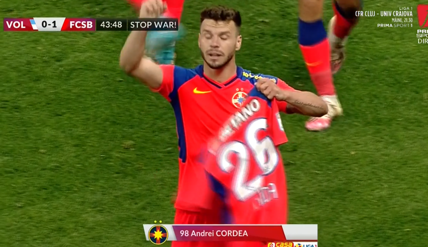 VIDEO | Gest emoţionant făcut de Andrei Cordea, după ce a marcat în poarta lui FC Voluntari 