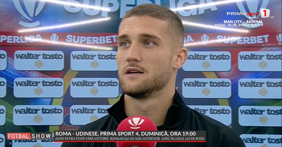 VIDEO | Daniel Bîrligea a debutat la FCSB, dar a fost înlocuit la pauză şi a reacţionat: „Nu ştiu dacă din fericire sau din supărare”